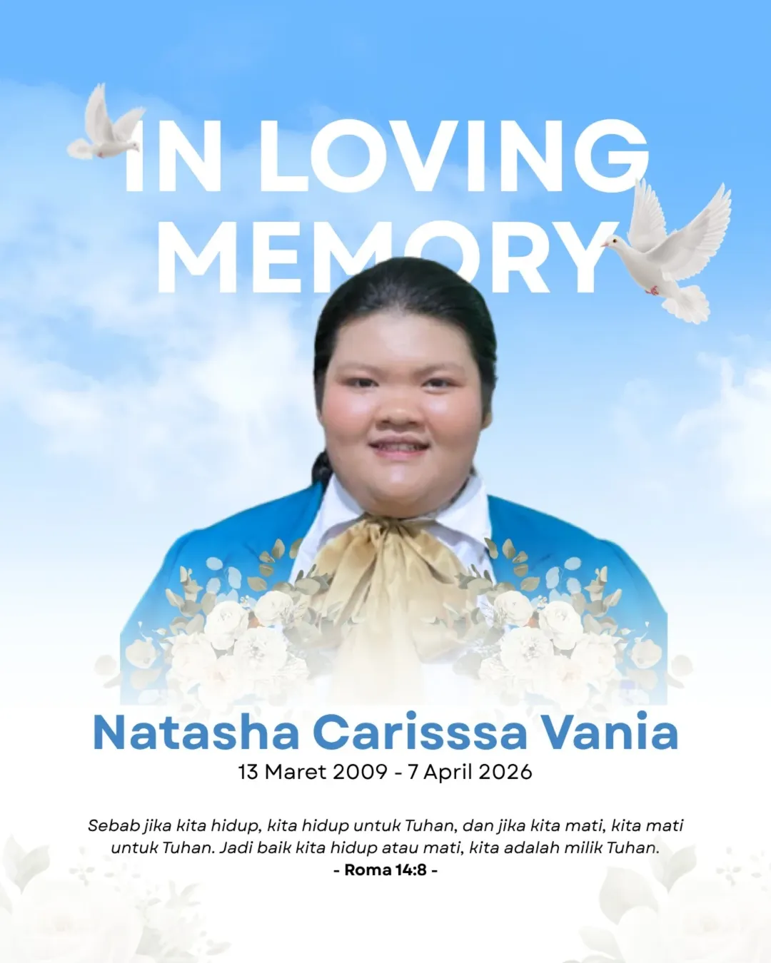 Selamat Jalan, Natasha Carissa Vania